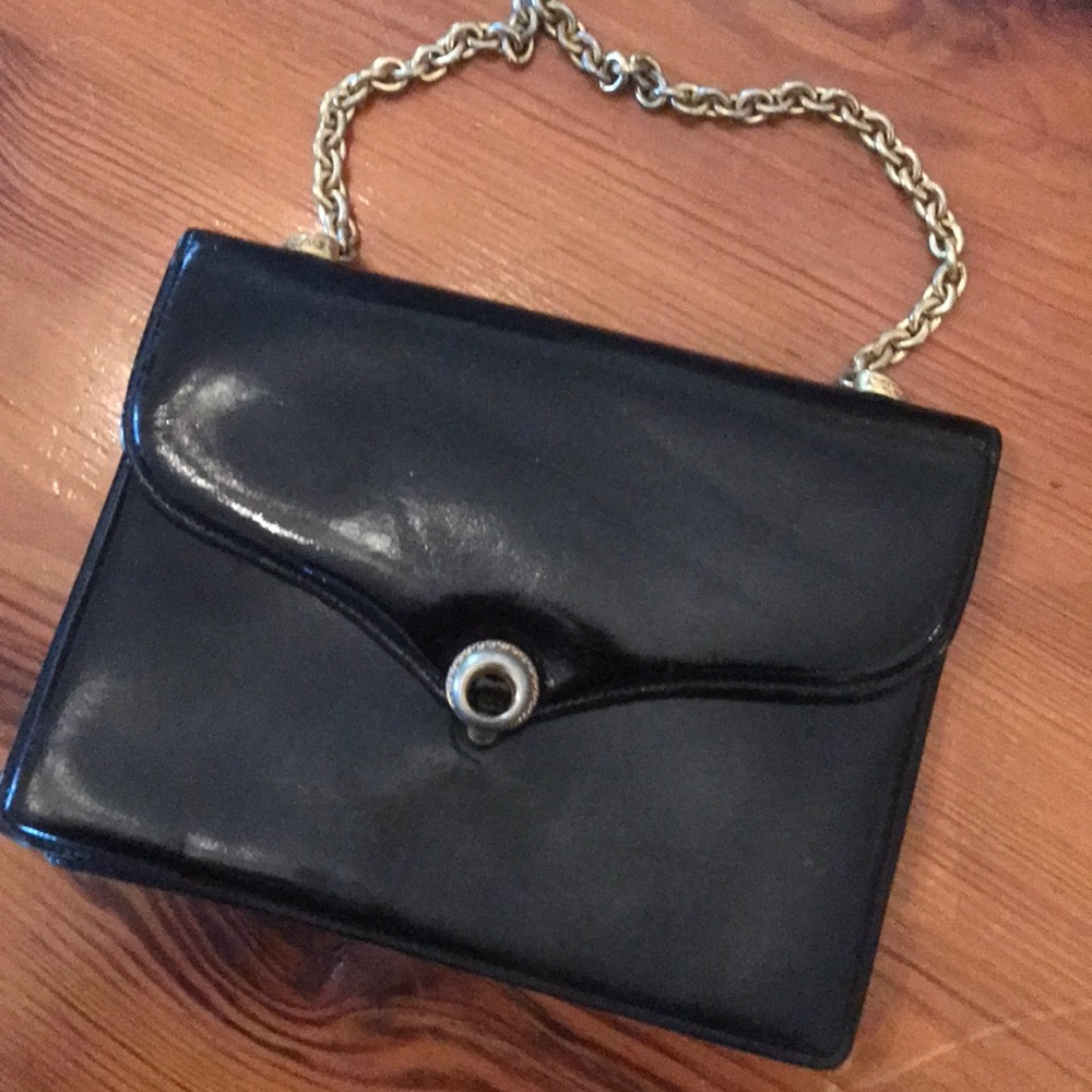 Gucci Blk Patent Clutch